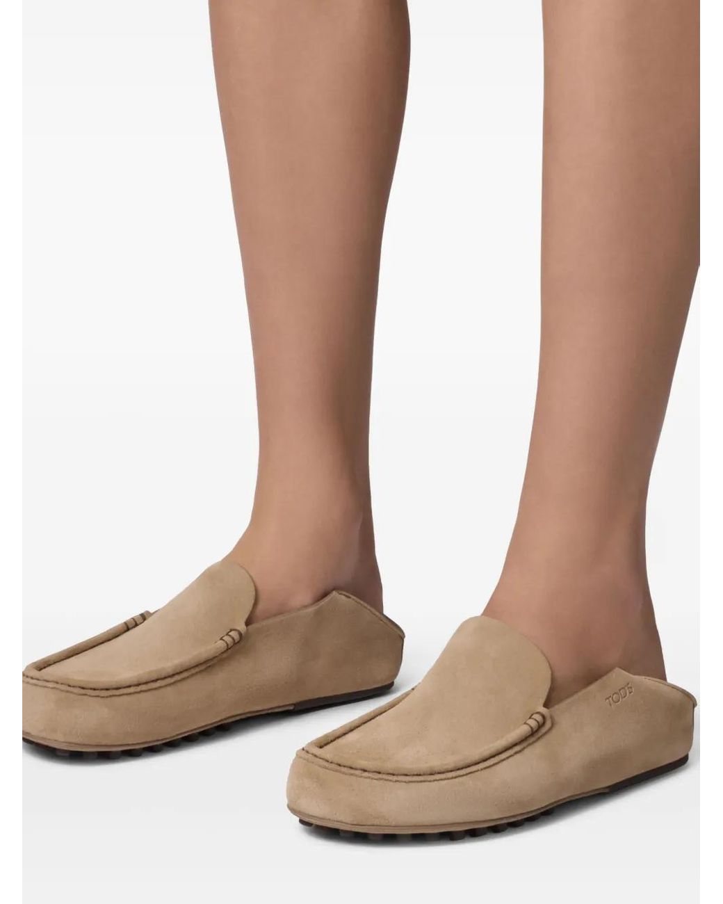 Tod's White Suede Slipper Loafers for men