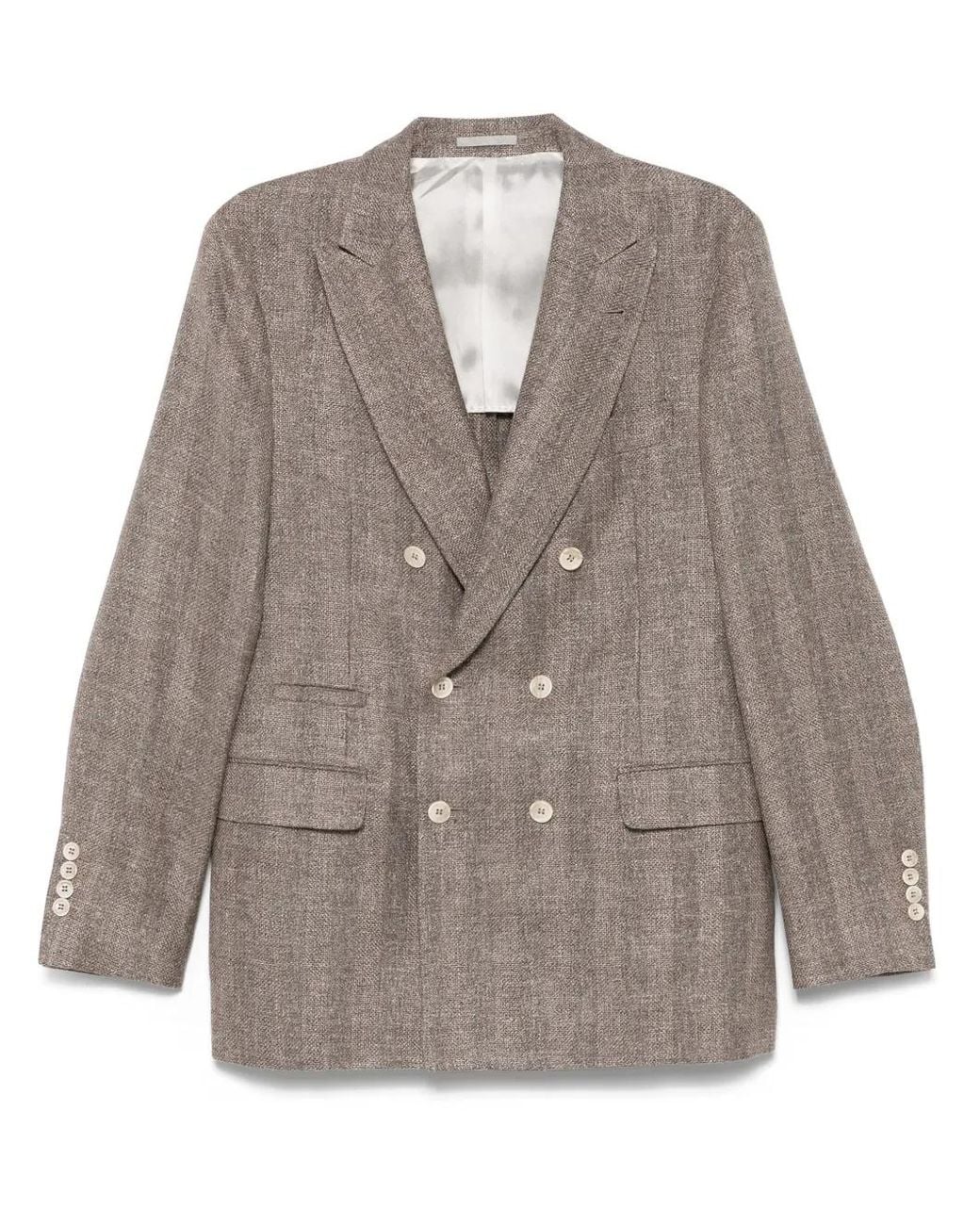 Brunello Cucinelli Brown Suit Type Jacket Clothing for men