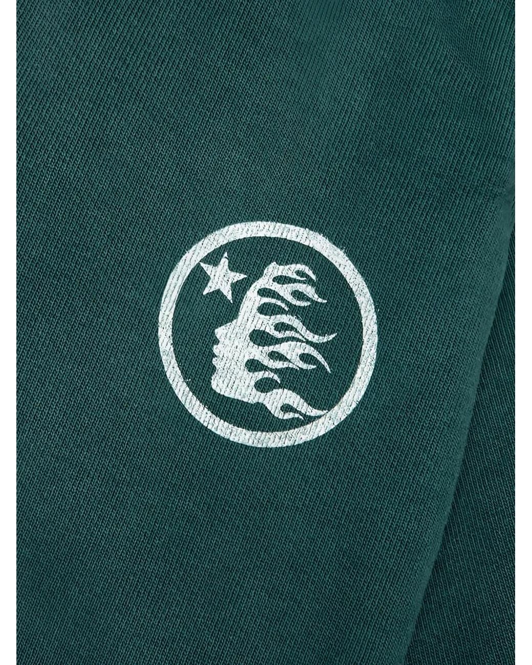 HELLSTAR Green Gothic Graphic-Print Track Pants for men