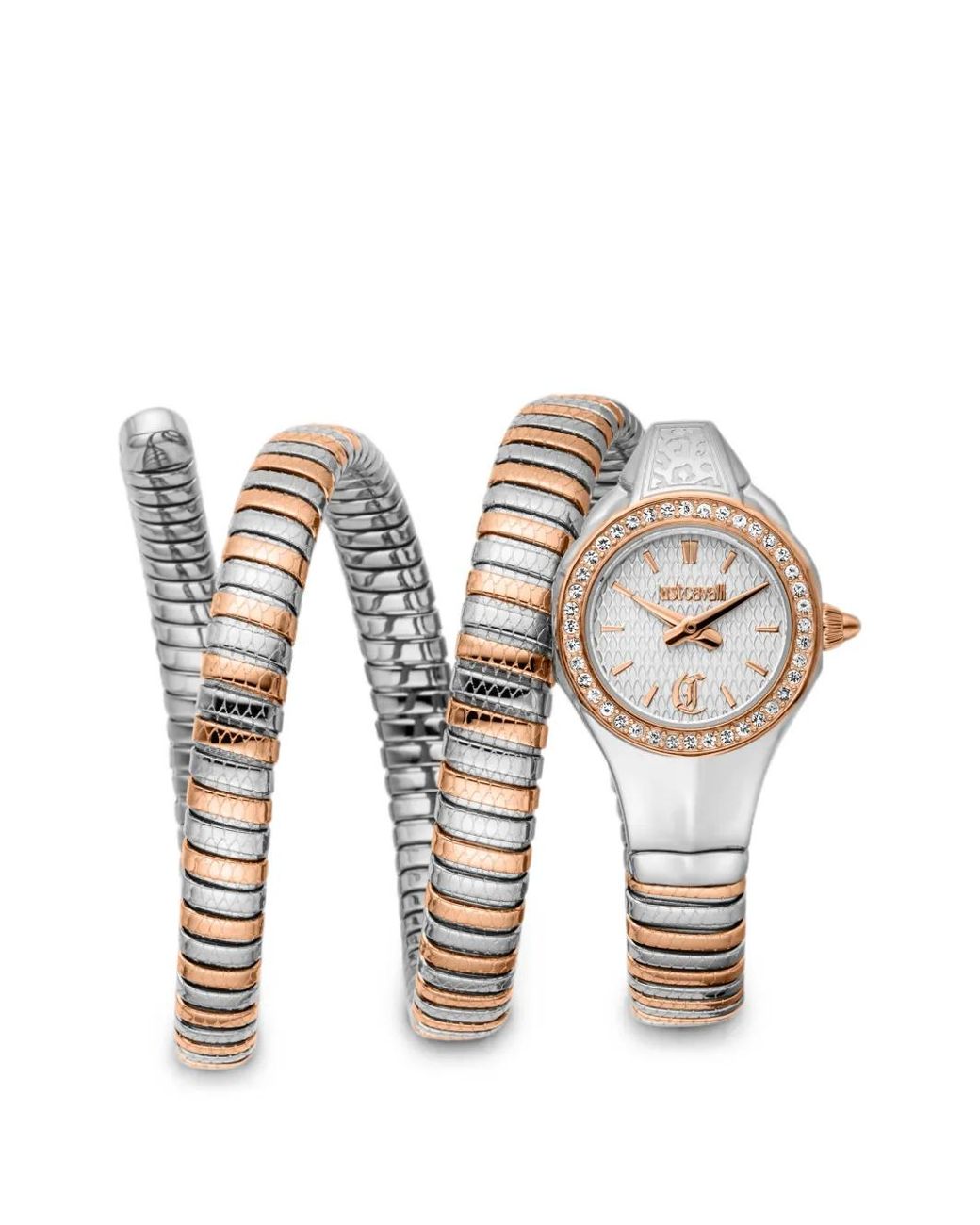 Just Cavalli Metallic Montre À Boîtier Rond Mm