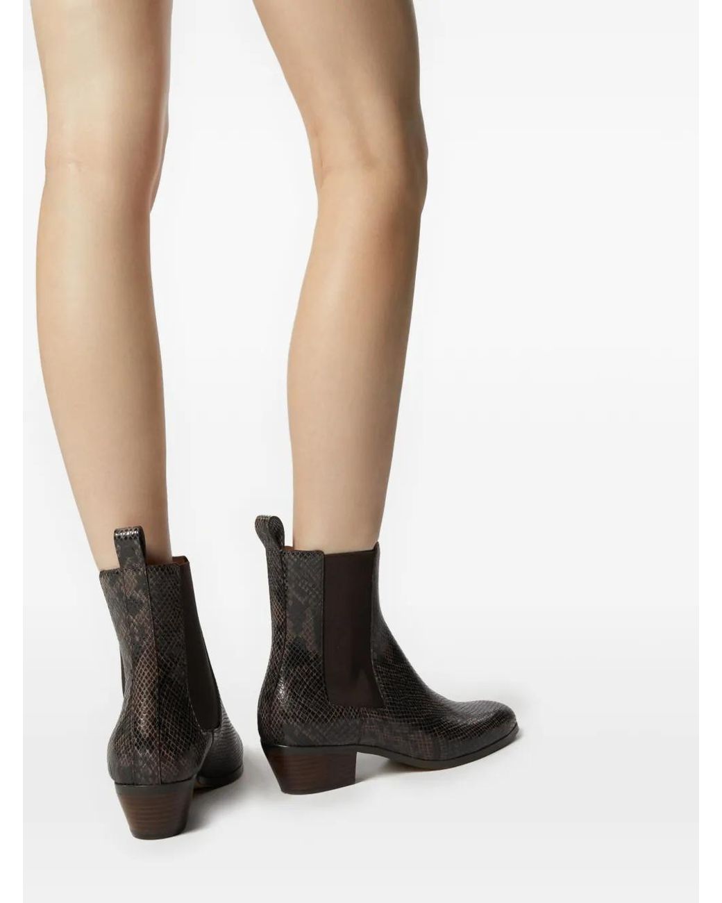 Odissi Black Ella Stiefel Mit Python-Effekt