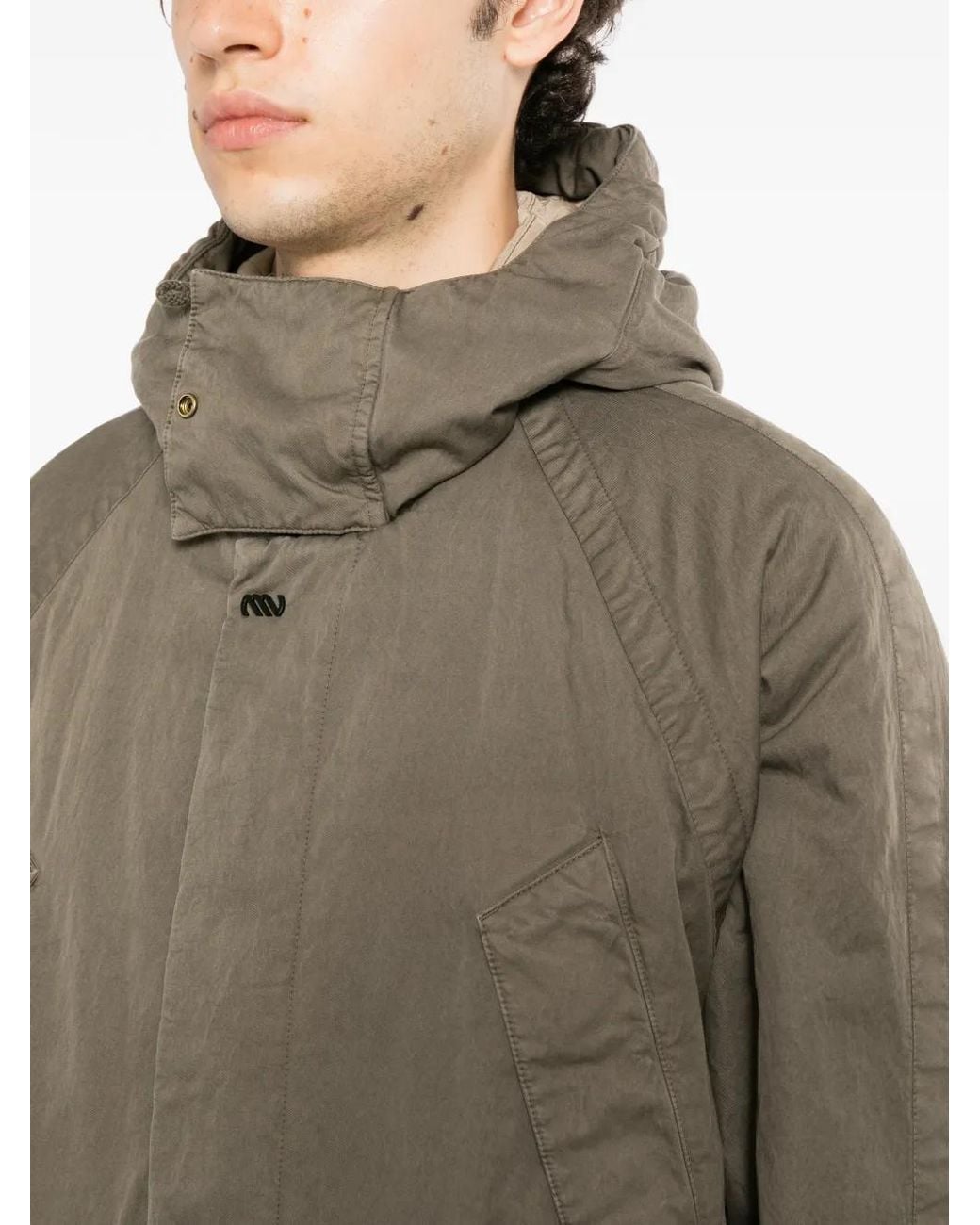 Massimo Osti Studio Green Logo-Patch Military Jacket for men