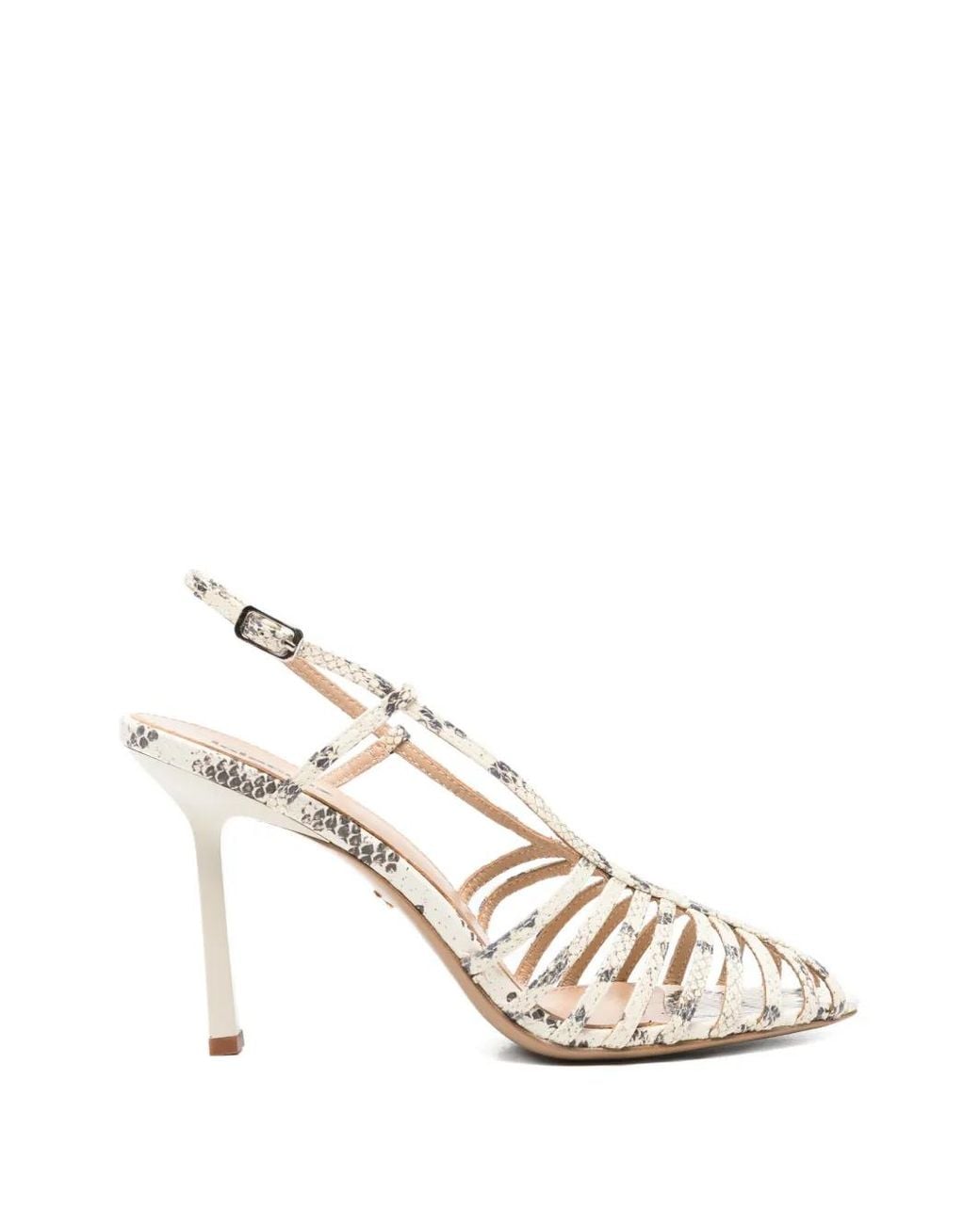 Lola Cruz White Agate Strappy Sandals