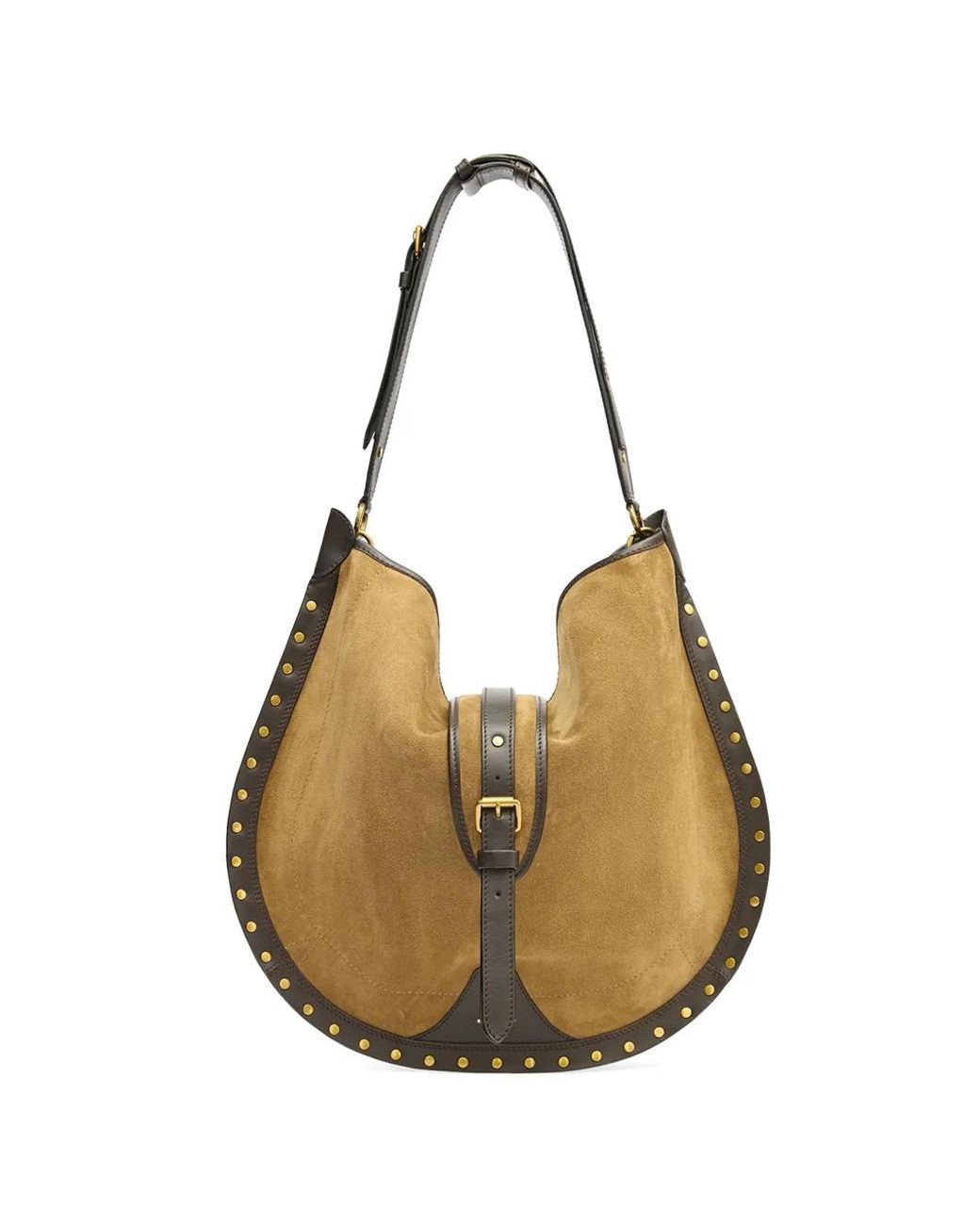 Isabel Marant Metallic Oskan Hobo Studs-Detail Fringed Shoulder Bag