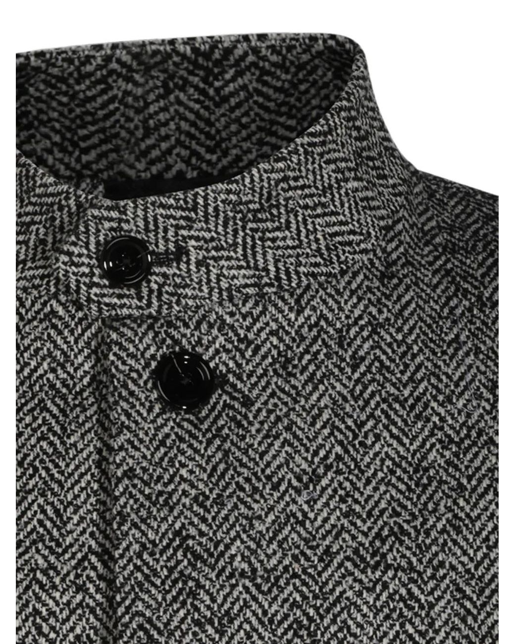 Lardini Gray Herringbone-Pattern Wool-Blend Jacket for men
