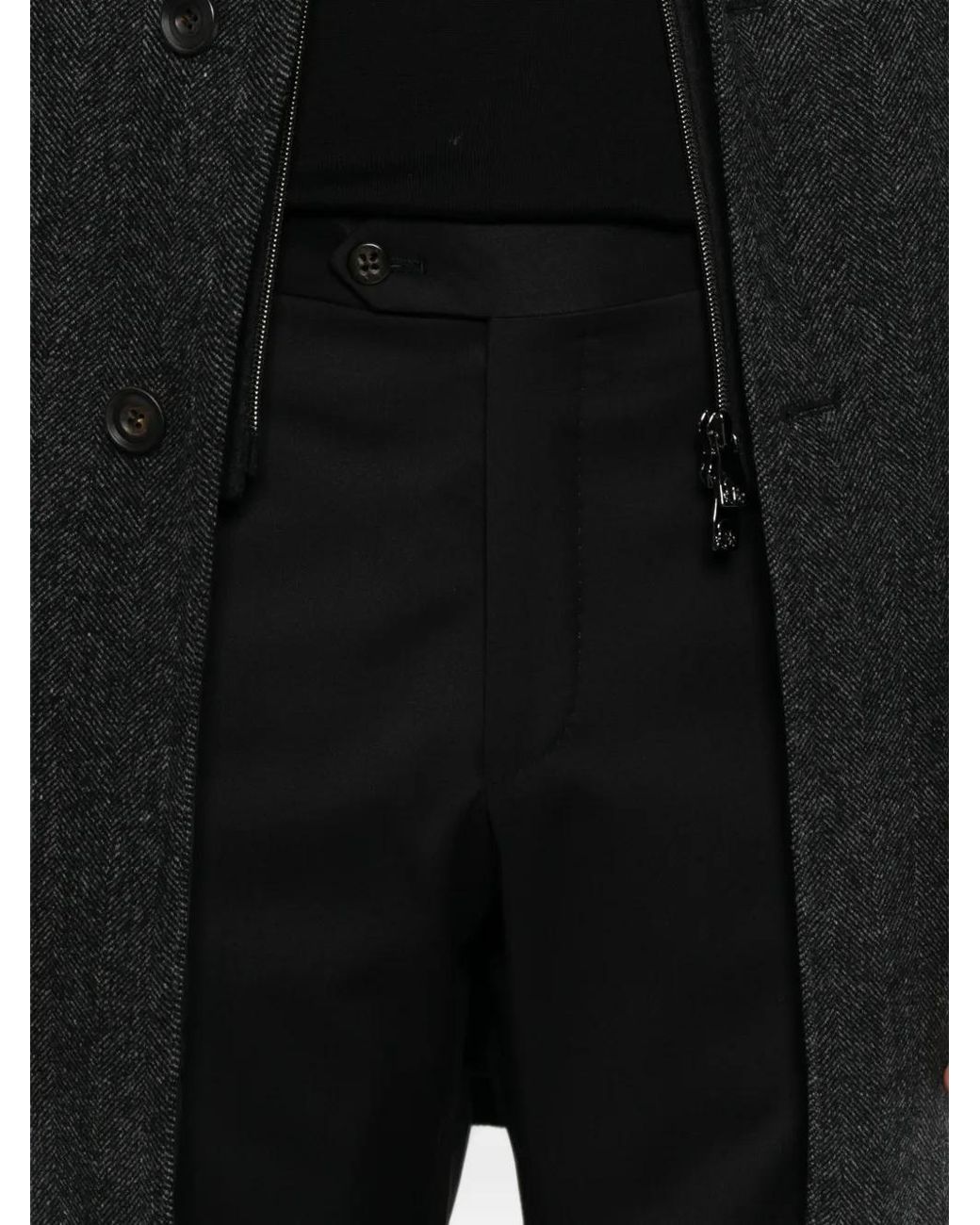 Corneliani Black Pantalon De Tailleur À Plis Marqués for men