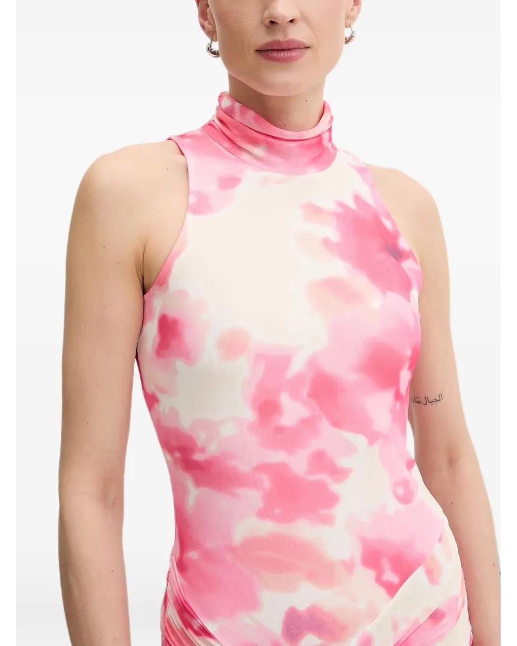 Bardot Pink Tie-Dye Ruched Maxi Dress