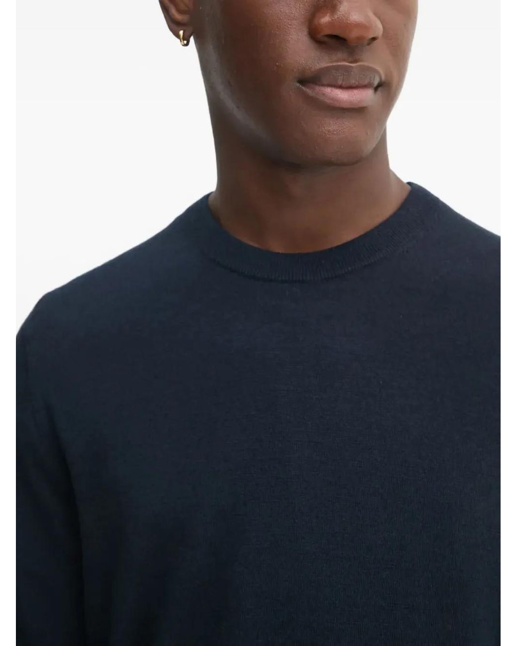 Filippa K Blue Round-Neck Wool Sweater for men