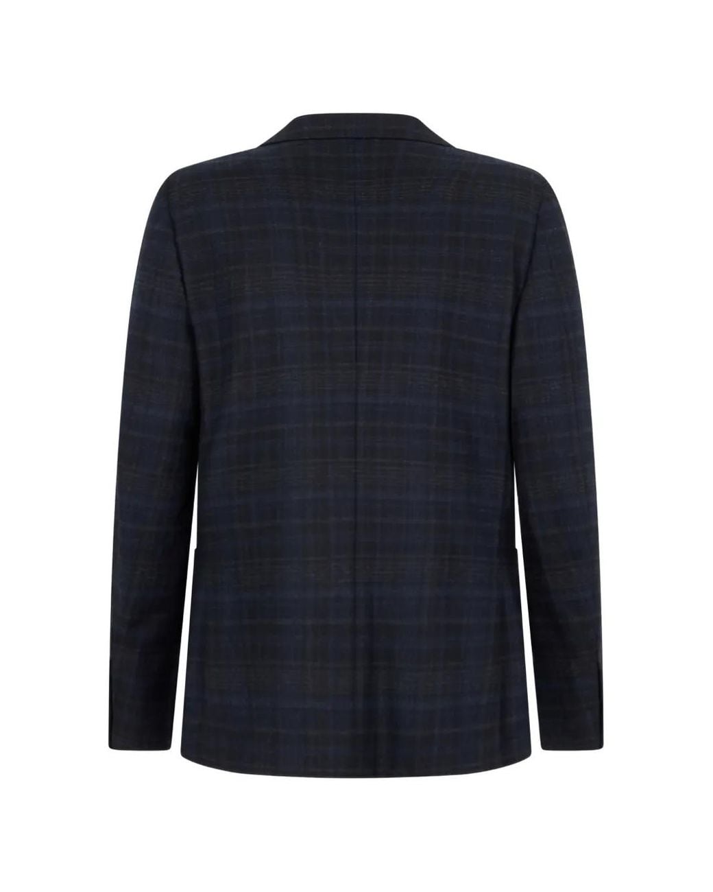 Zegna Blue Check-Pattern Blazer for men