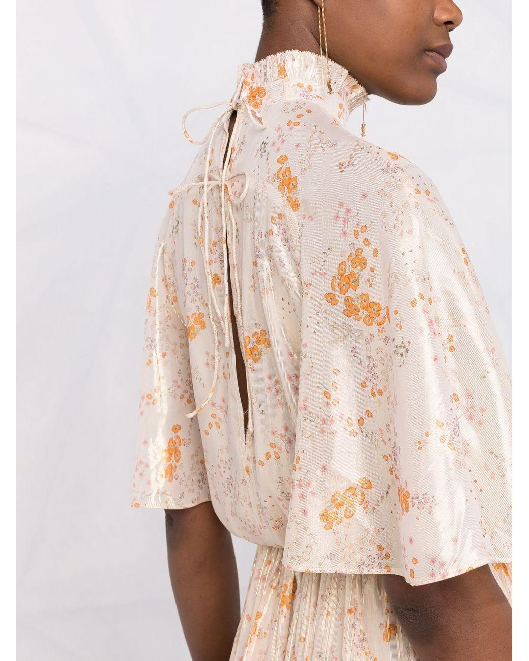 Zadig & Voltaire Roze Floral-print Maxi Dress in Metallic | Lyst