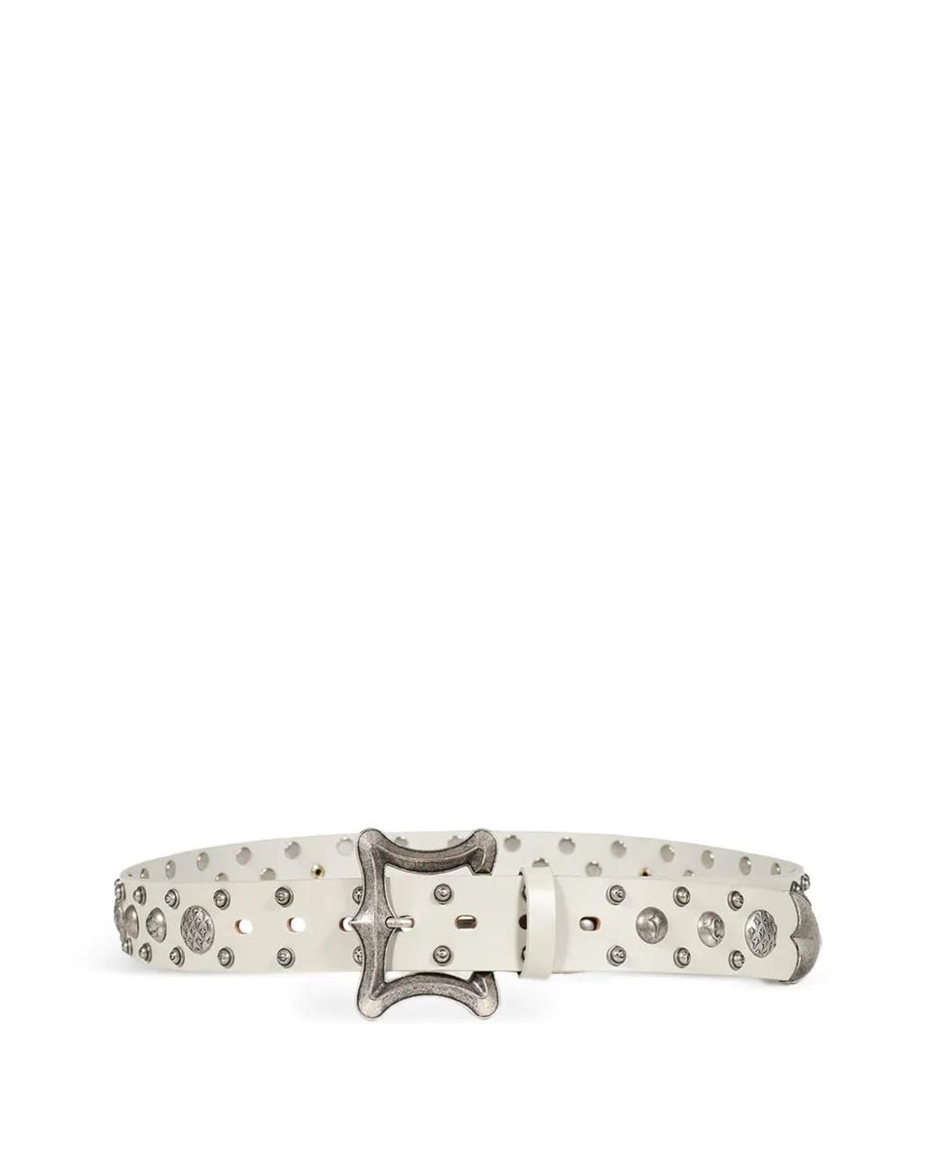 THUG CLUB White Dragon Stud-Embellished Belt for men