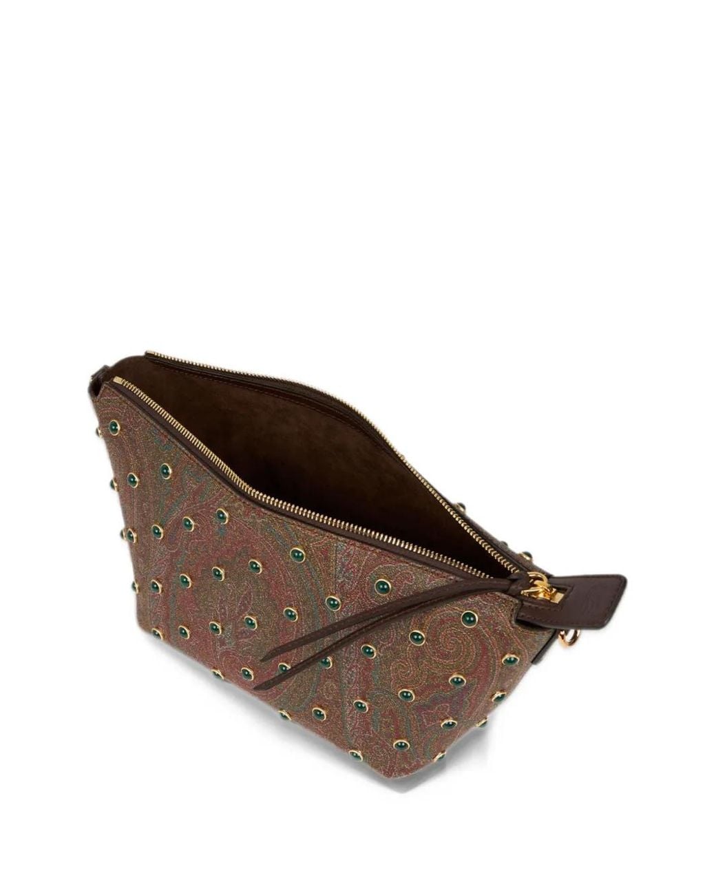 Etro Brown Essential Arnica Crossbody Bag With Studs