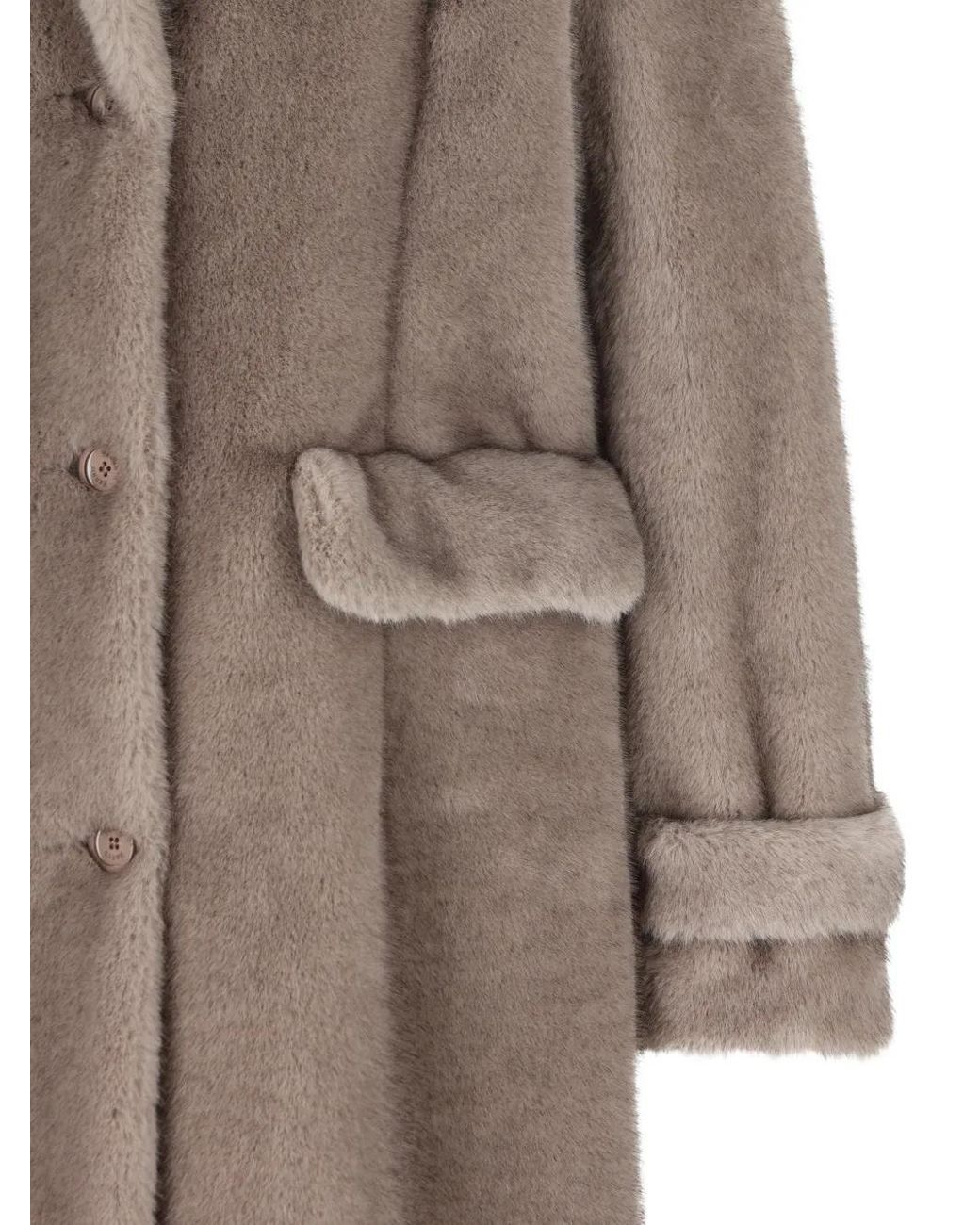 Herno Natural Faux-Fur Single-Breasted Coat
