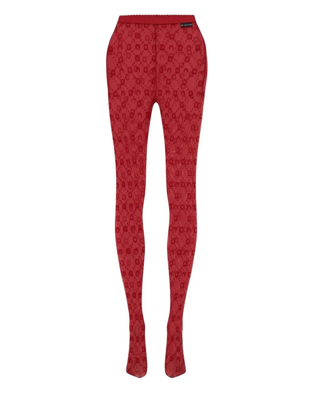 MARINE SERRE Red "Monogram" Socks