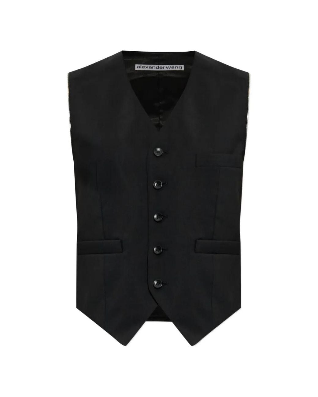 Alexander Wang Black Zip-Detail Waistcoat