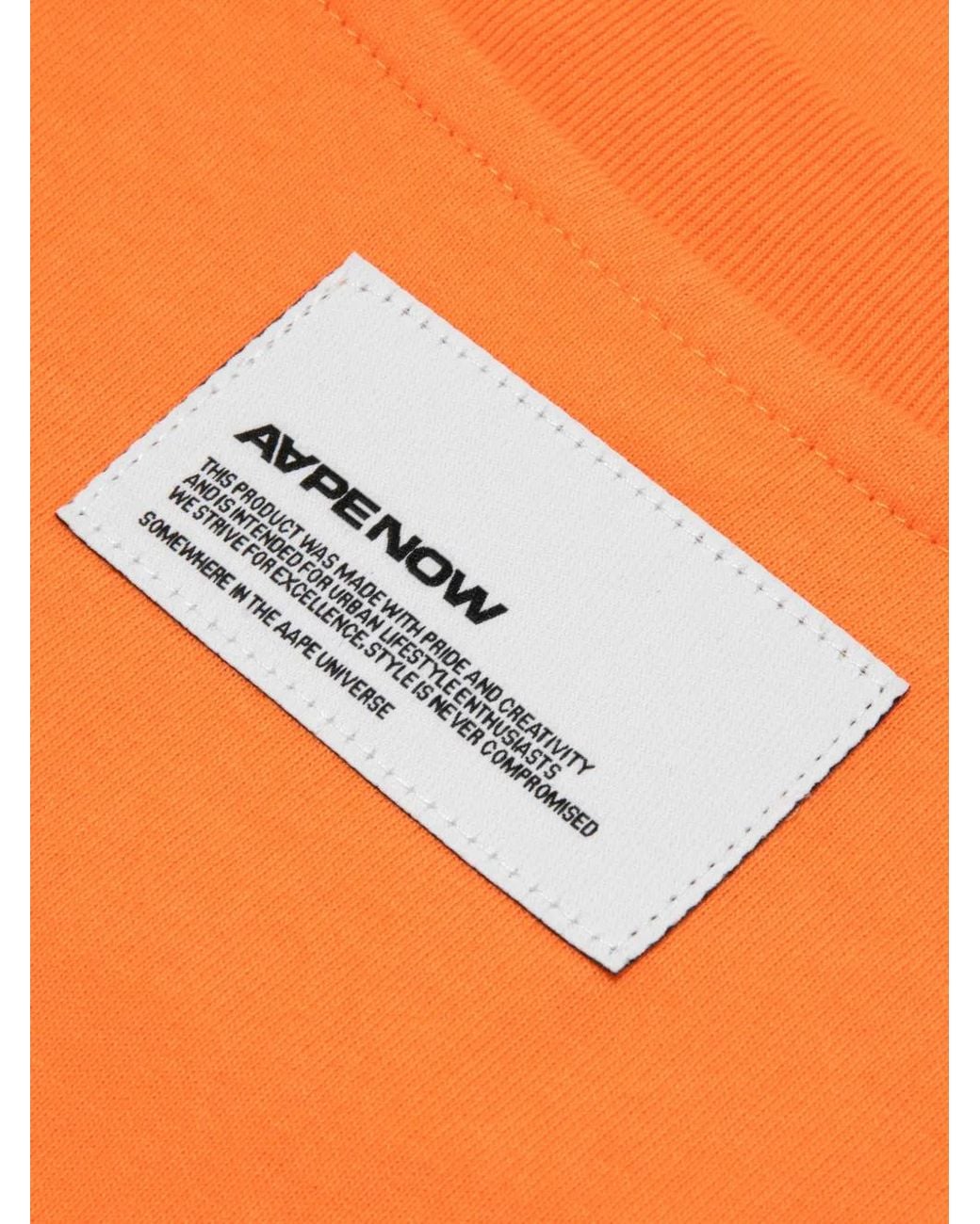 Aape By A Bathing Ape Orange Long-Sleeve T-Shirt for men