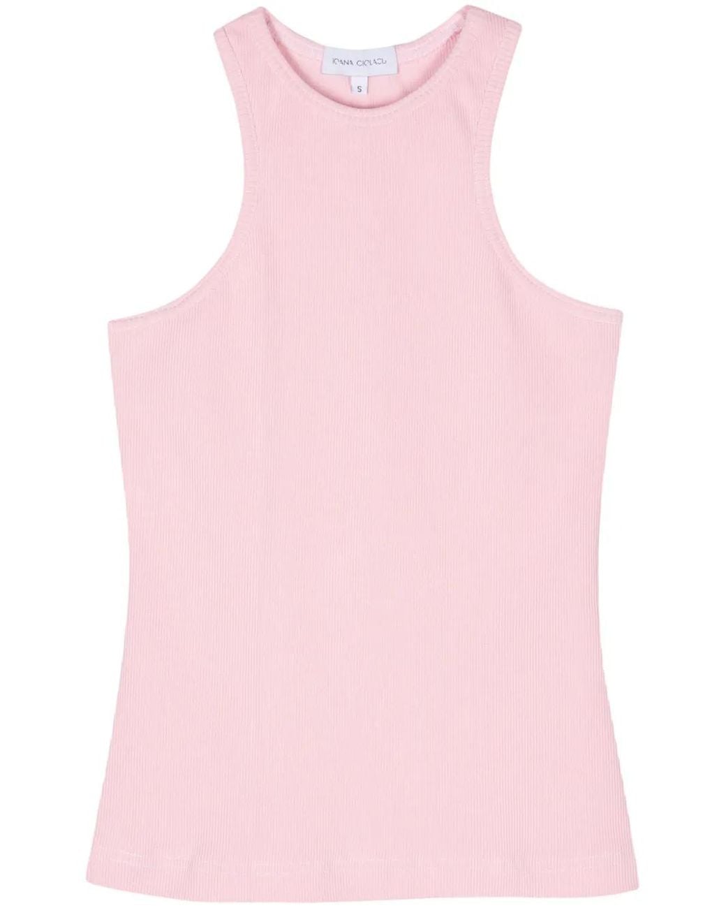 Ioana Ciolacu Pink Ribbed Tank Top