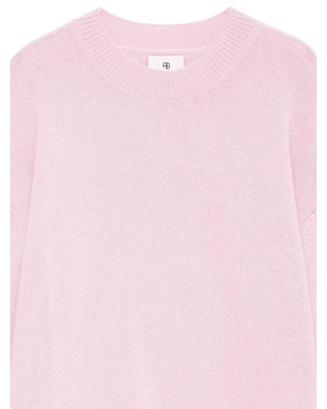 Anine Bing Pink Lee Crew-Neck Sweater