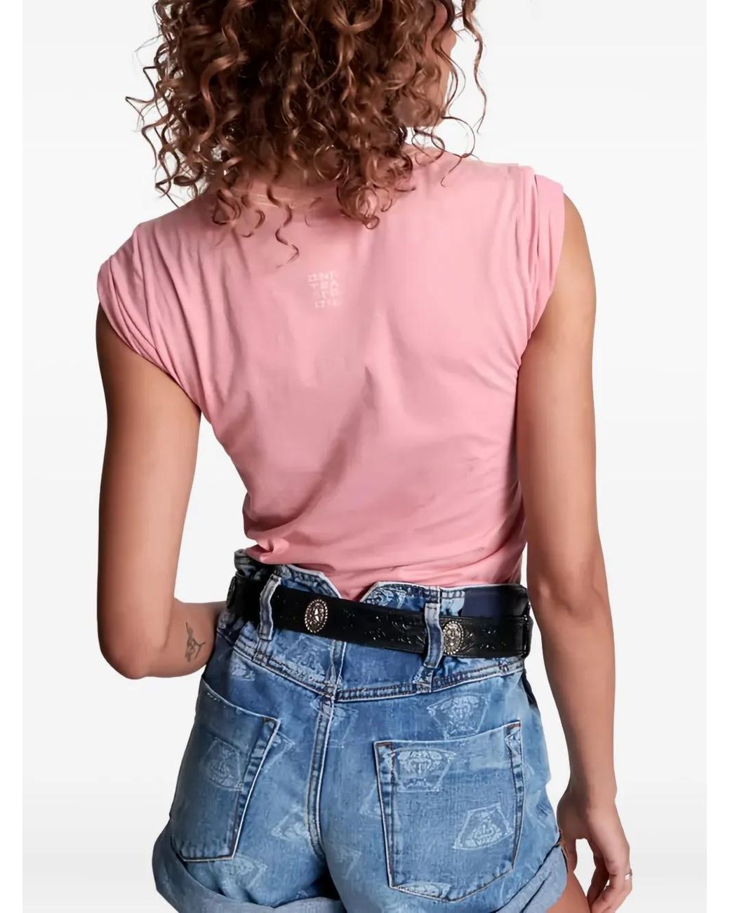 One Teaspoon Pink Logo T-Shirt