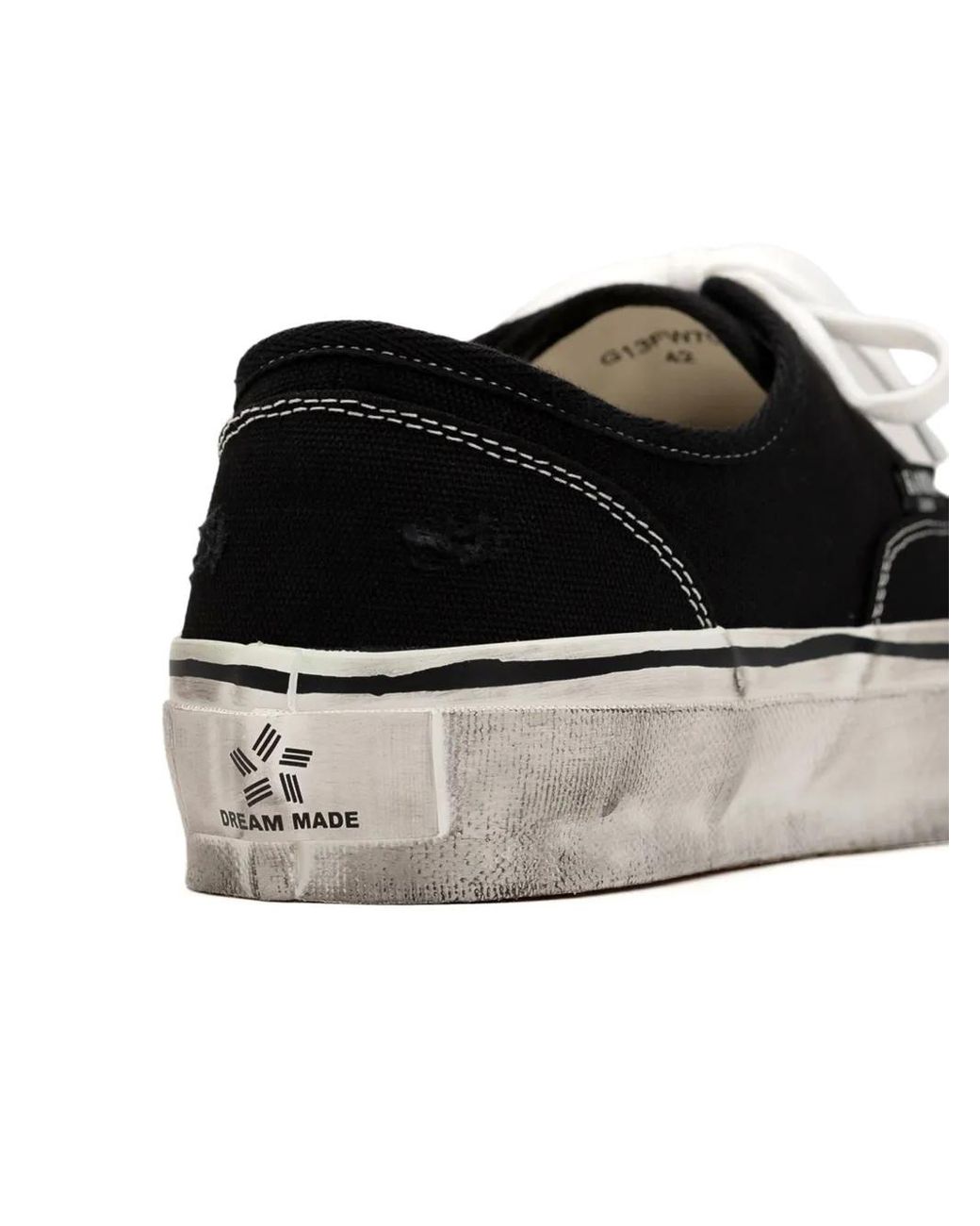 KAMIYA Black Herc Distressed Vulcanized Sneakers