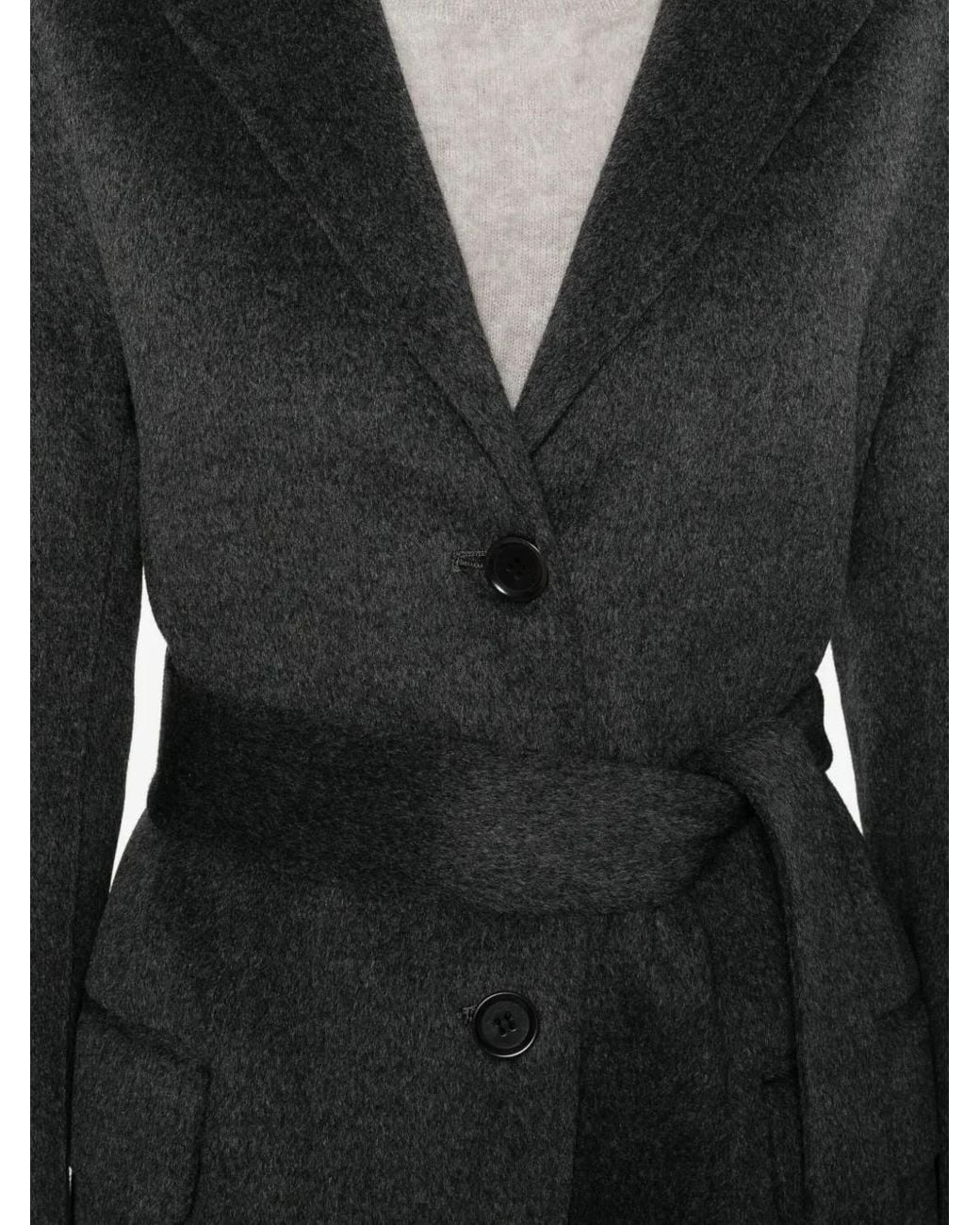 Aspesi Black Belted Coat