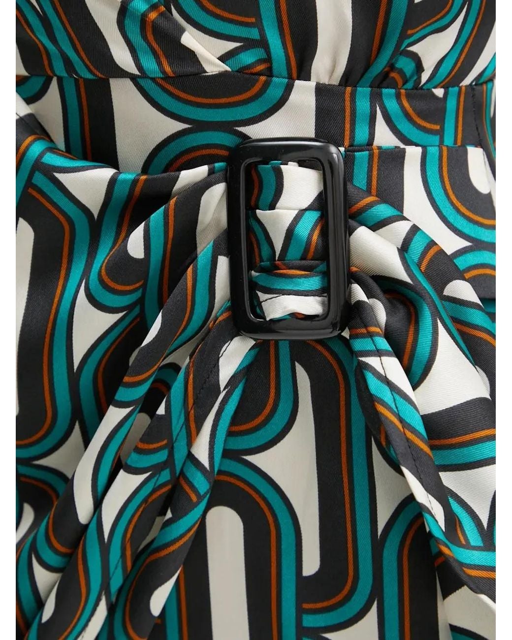 Morgan Blue Geometric-Print Wrap Mini Dress