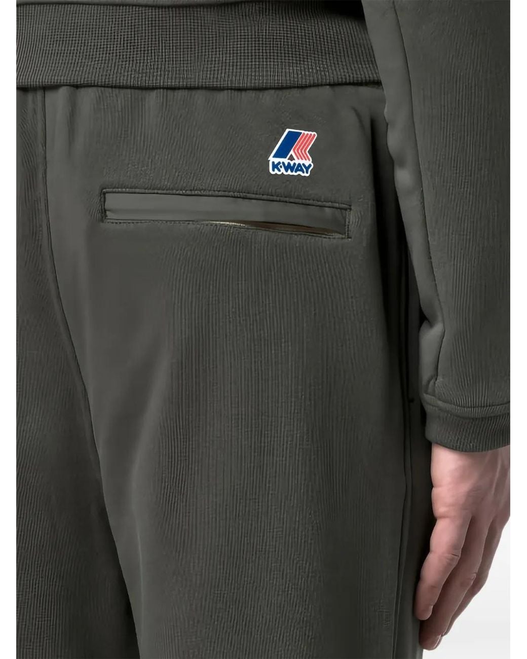 K-Way Black Drawstring Track Pants for men