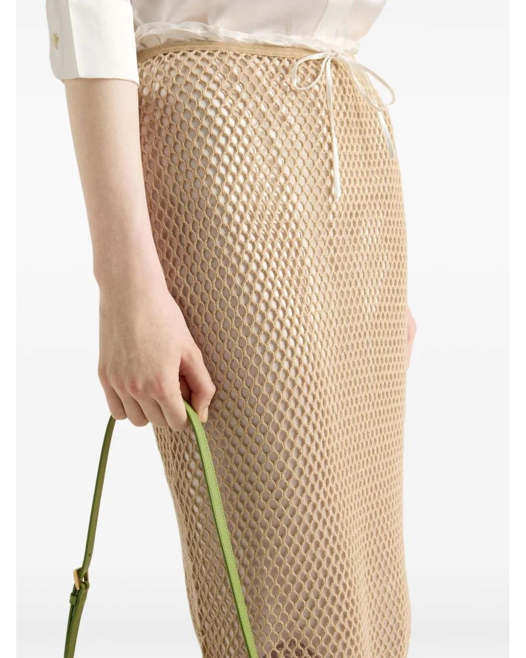 Prada Natural Cotton Midi Skirt