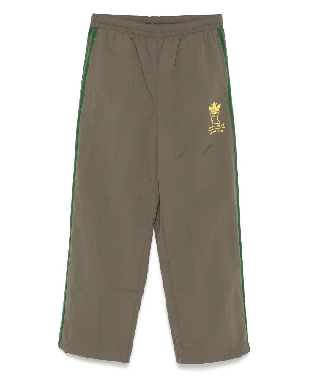 Adidas Green X Brain Dead Flocked-Logo Trousers for men