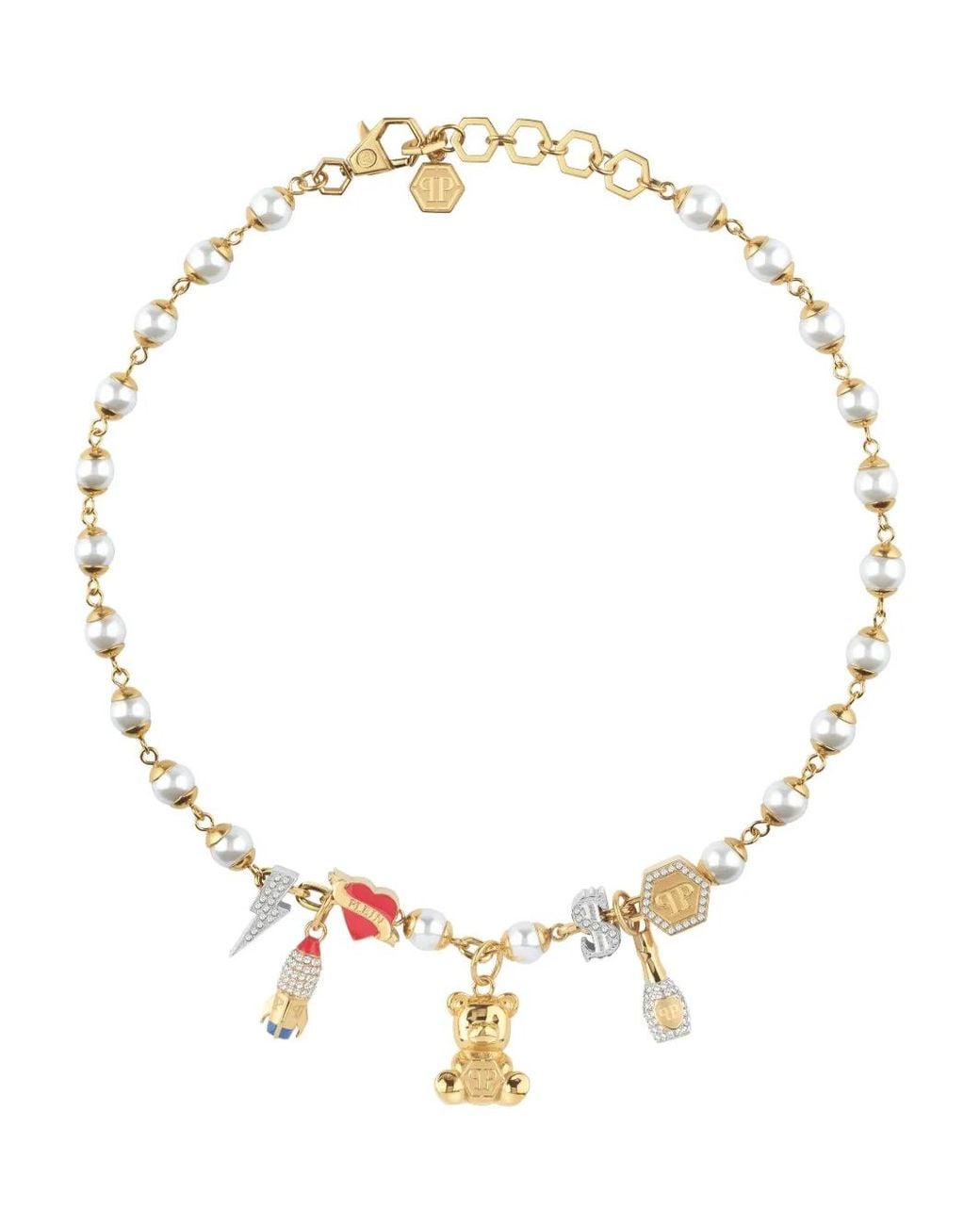 Philipp Plein Metallic Valentine Pendant Necklace