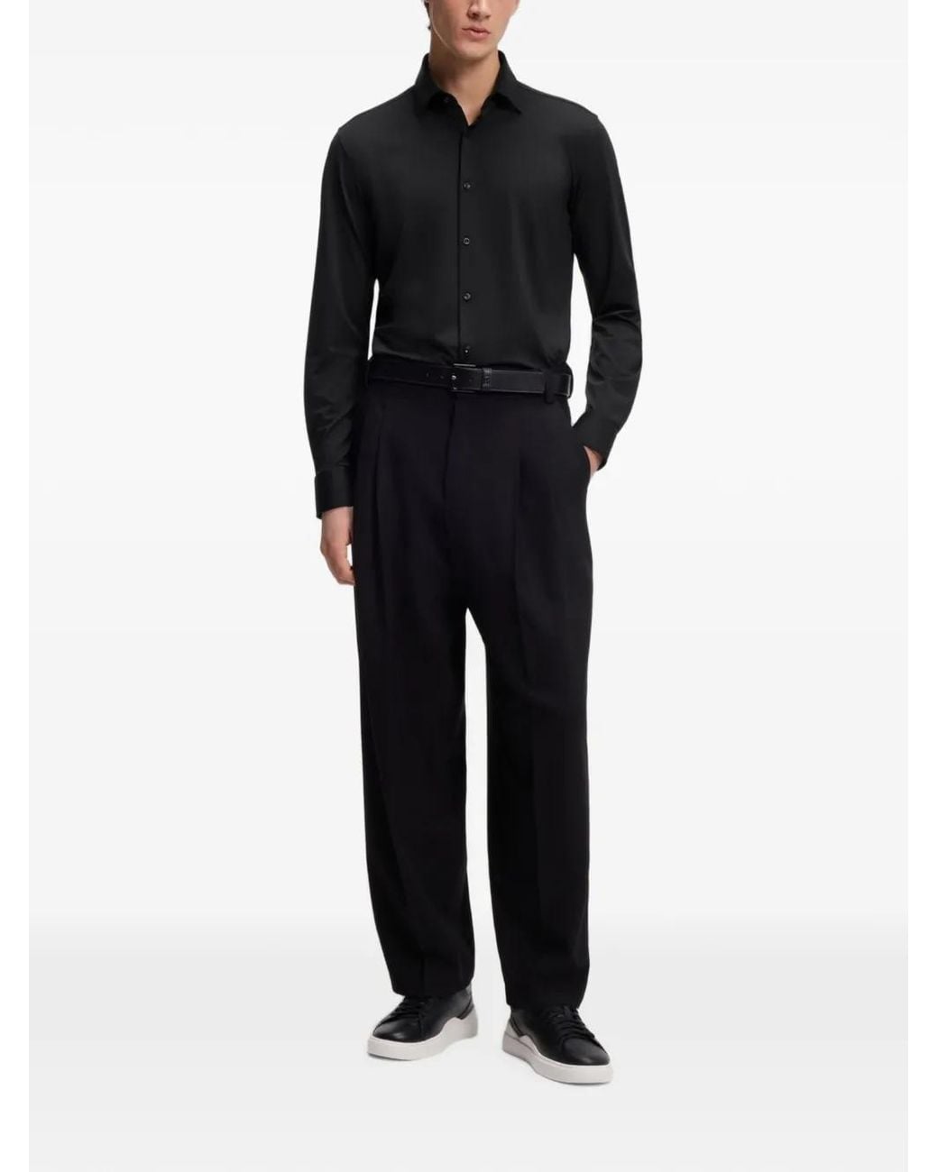 HUGO Black Slim-Fit Shirt for men