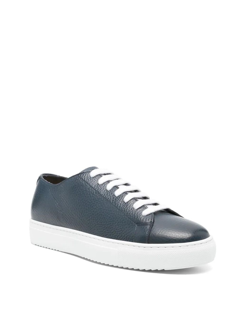 Doucal's Blue Leather Sneakers for men