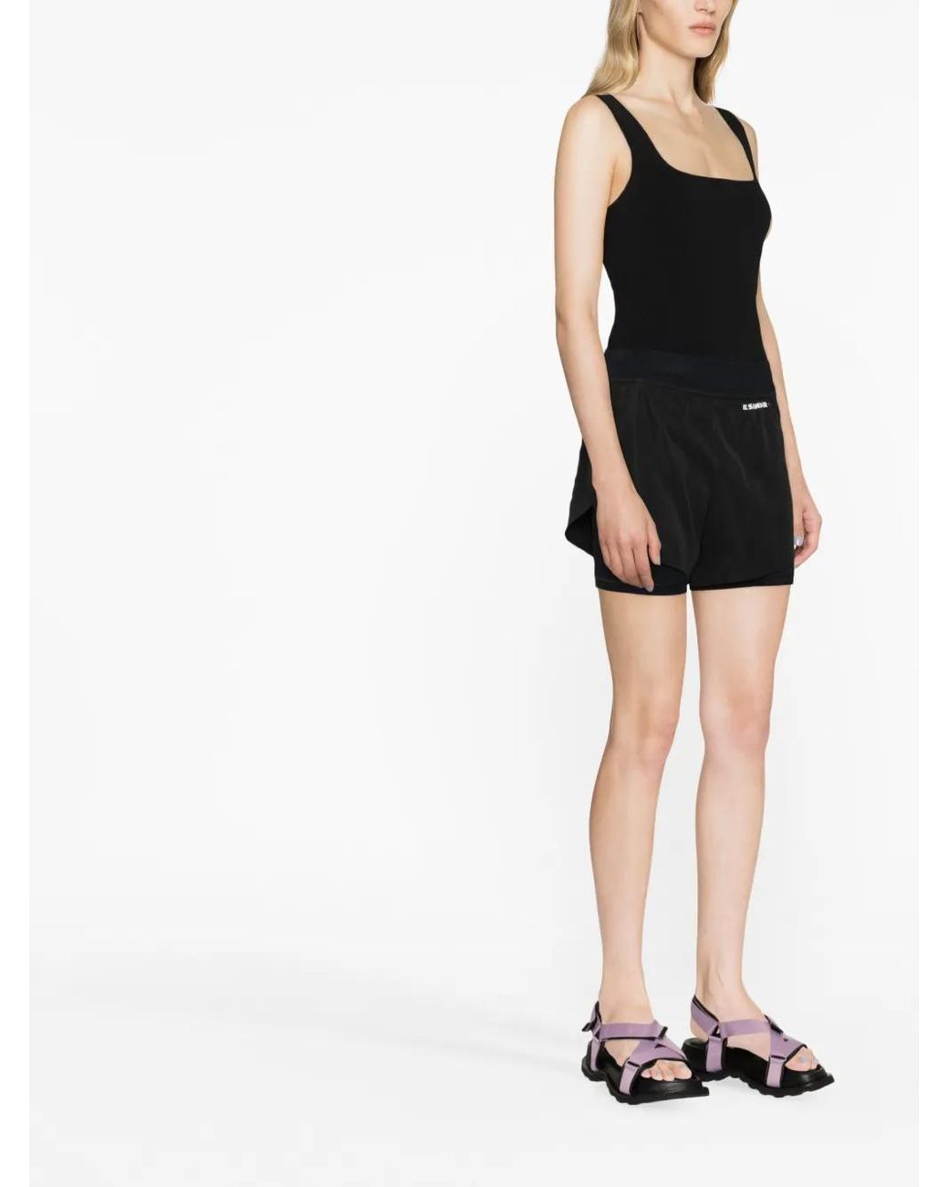 Jil Sander Black Layered Shorts