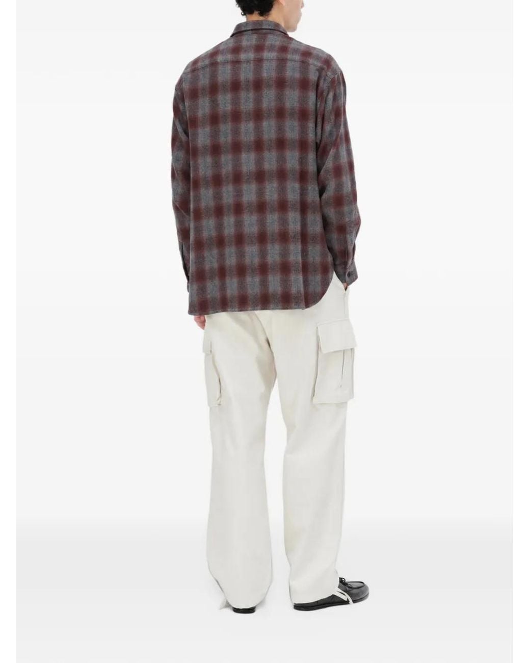 Kaptain Sunshine Gray Check-Pattern Button-Down Shirt for men