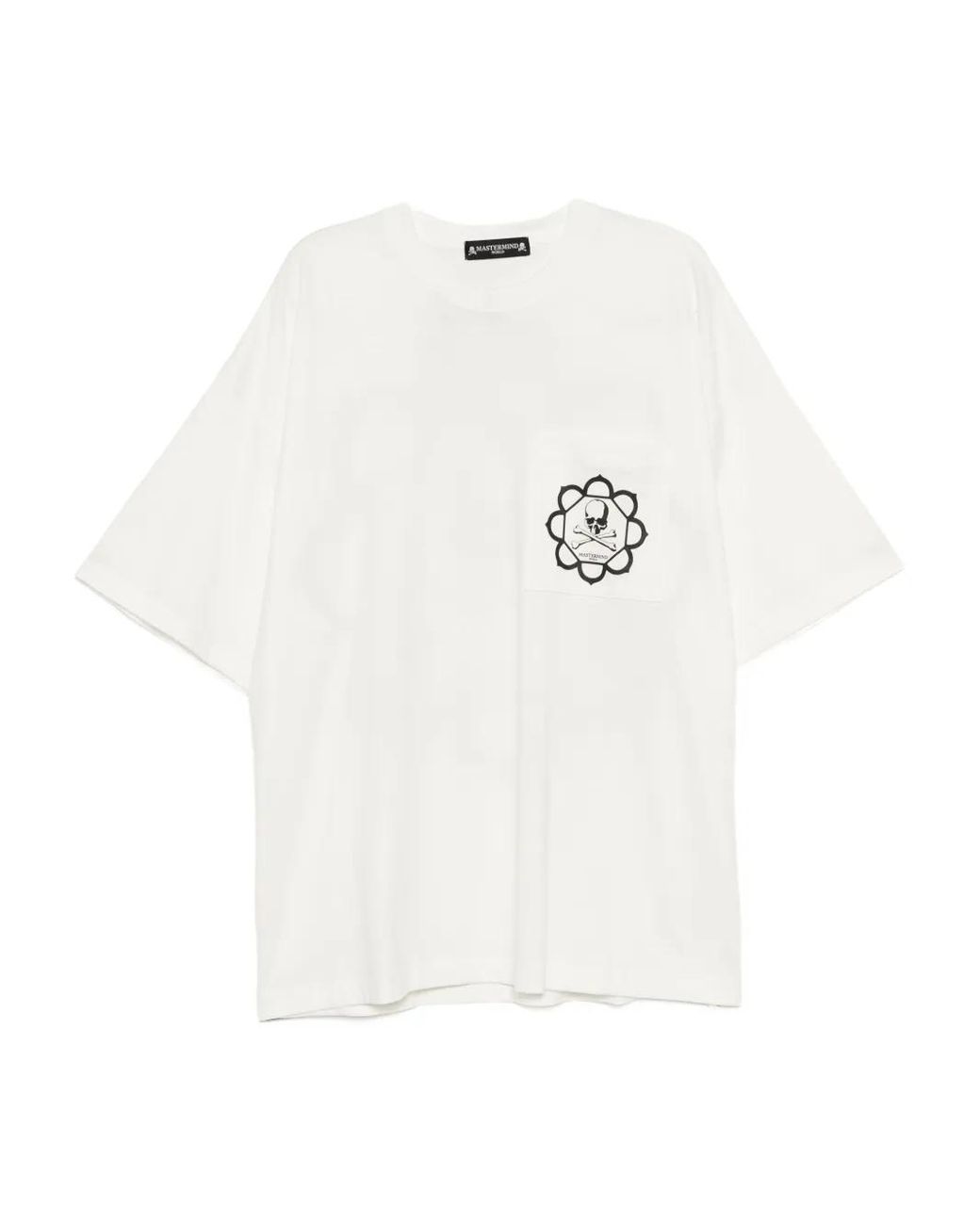 MASTERMIND WORLD White Skull Graphic Pocket T-Shirt for men