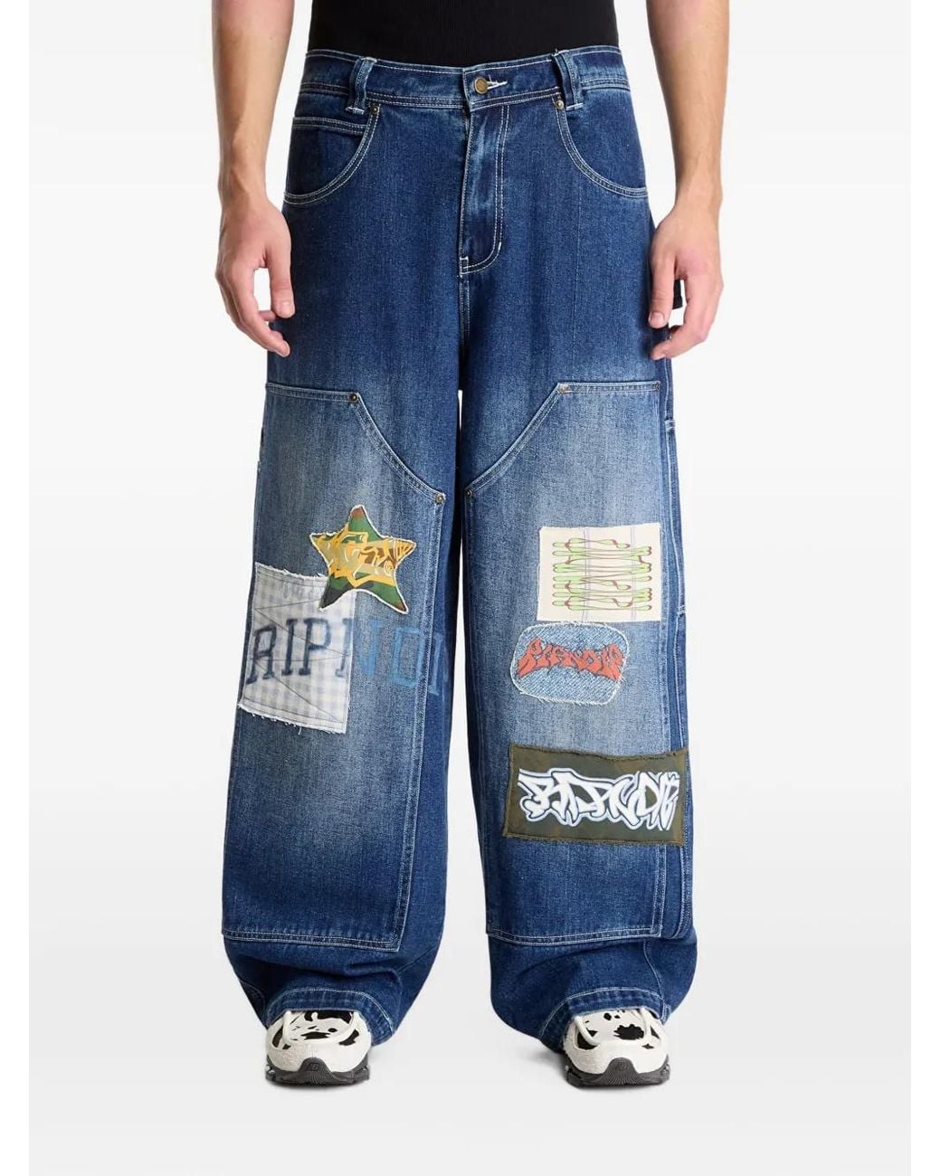RIPNDIP Blue Patchwork Carpenter Jeans for men
