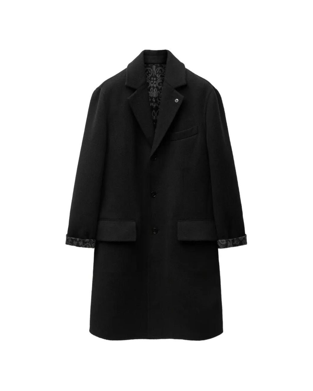 Versace Black Double-Wool & Cashmere Coat for men