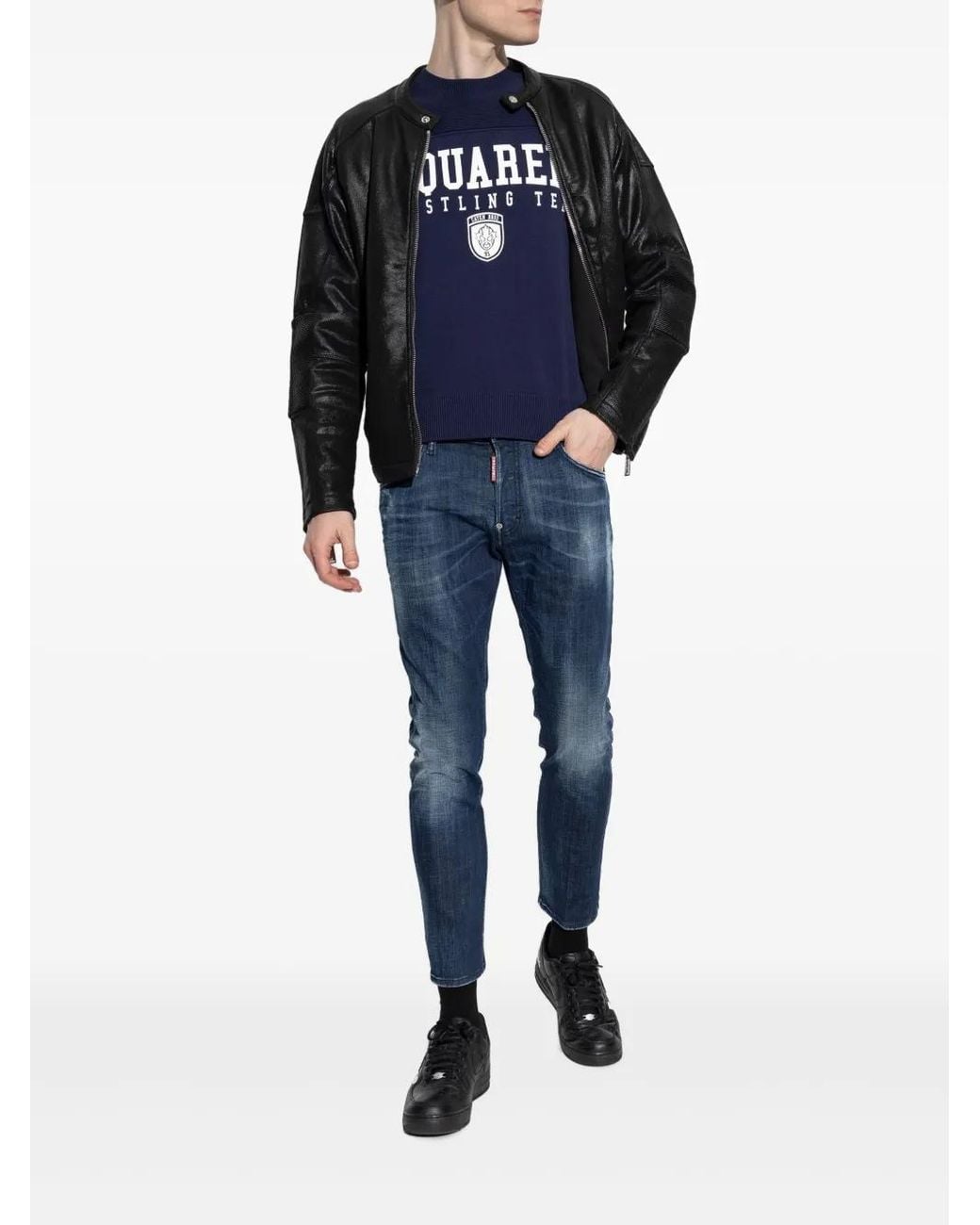 DSquared² Blue Logo-Print Sweatshirt for men