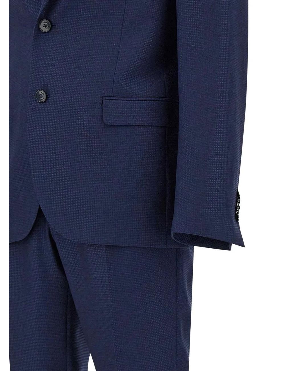 Manuel Ritz Blue Wool Single-Breasted Suit for men