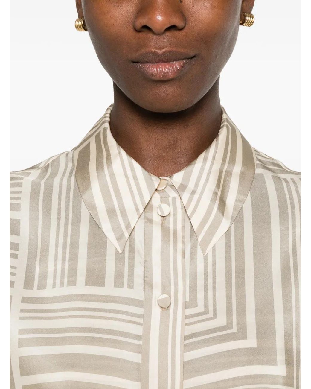 Joseph Atlan Zijden Blouse Met Geometrische Print in het White