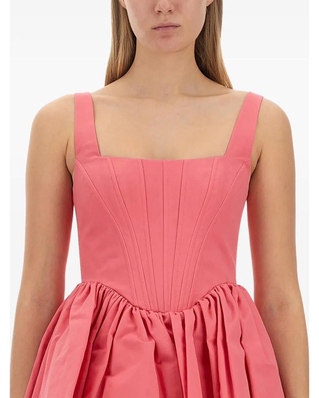 Staud Red Corset-Style Mini Dress