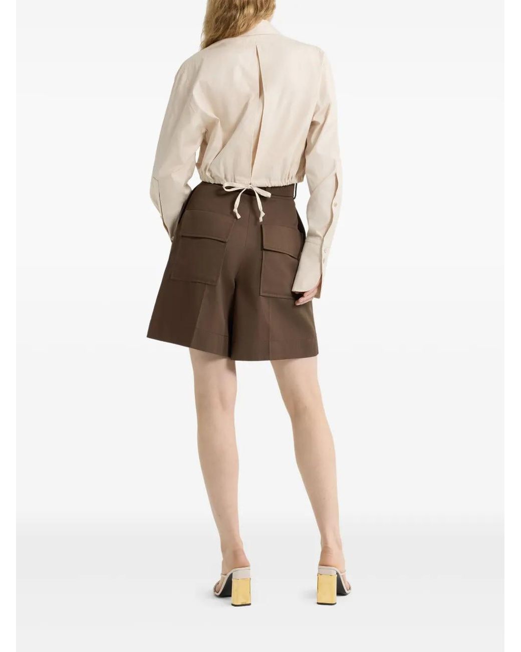 Patou Brown Stylish Mini Shorts