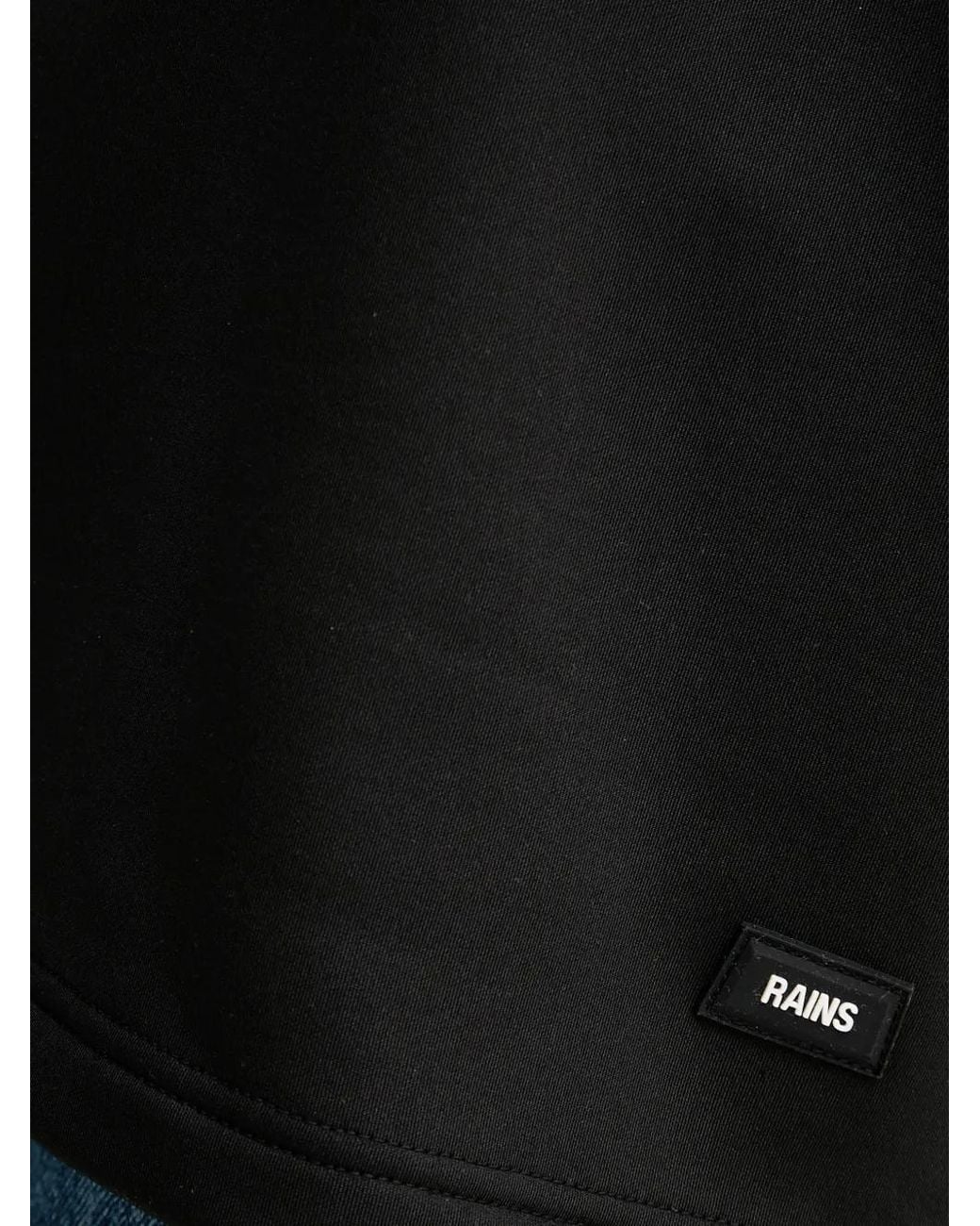 Rains Black Logo-Patch Drop-Shoulder T-Shirt