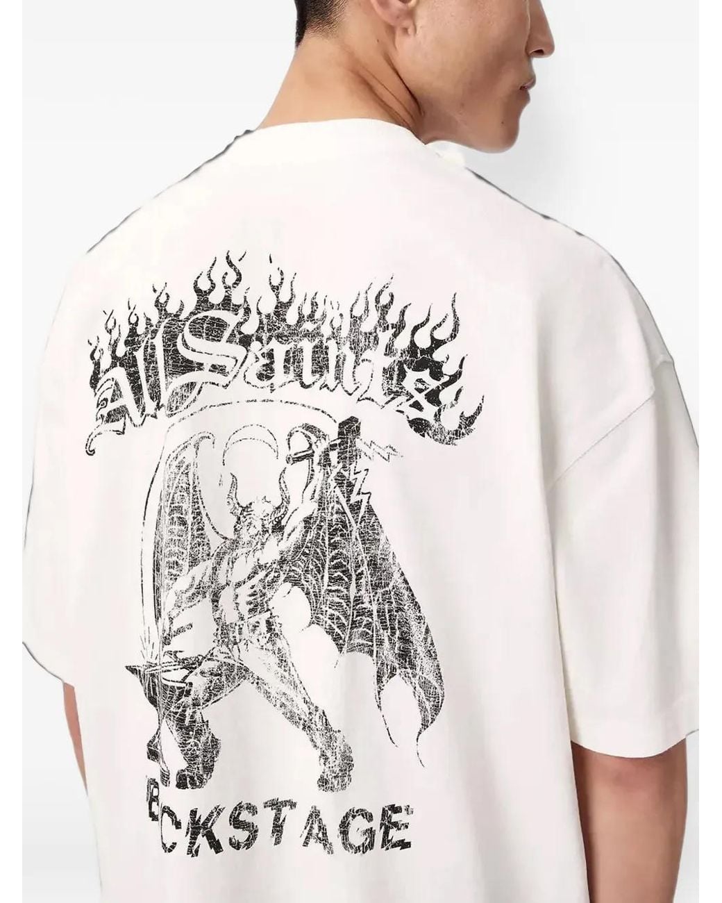 AllSaints White Repeat Graphic-Print T-Shirt for men