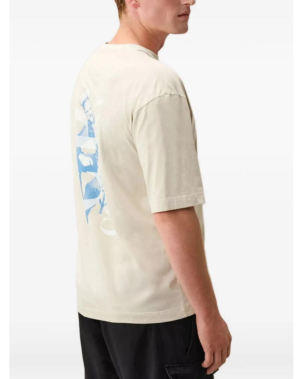 C P Company White 30/1 Jersey Short Sleeve British Sailor T-Shirt for men