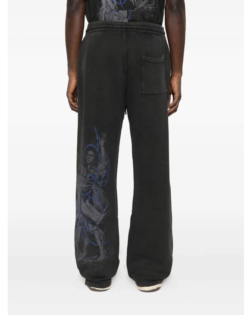Off-White c/o Virgil Abloh Gray Graphic-Patch Trousers for men