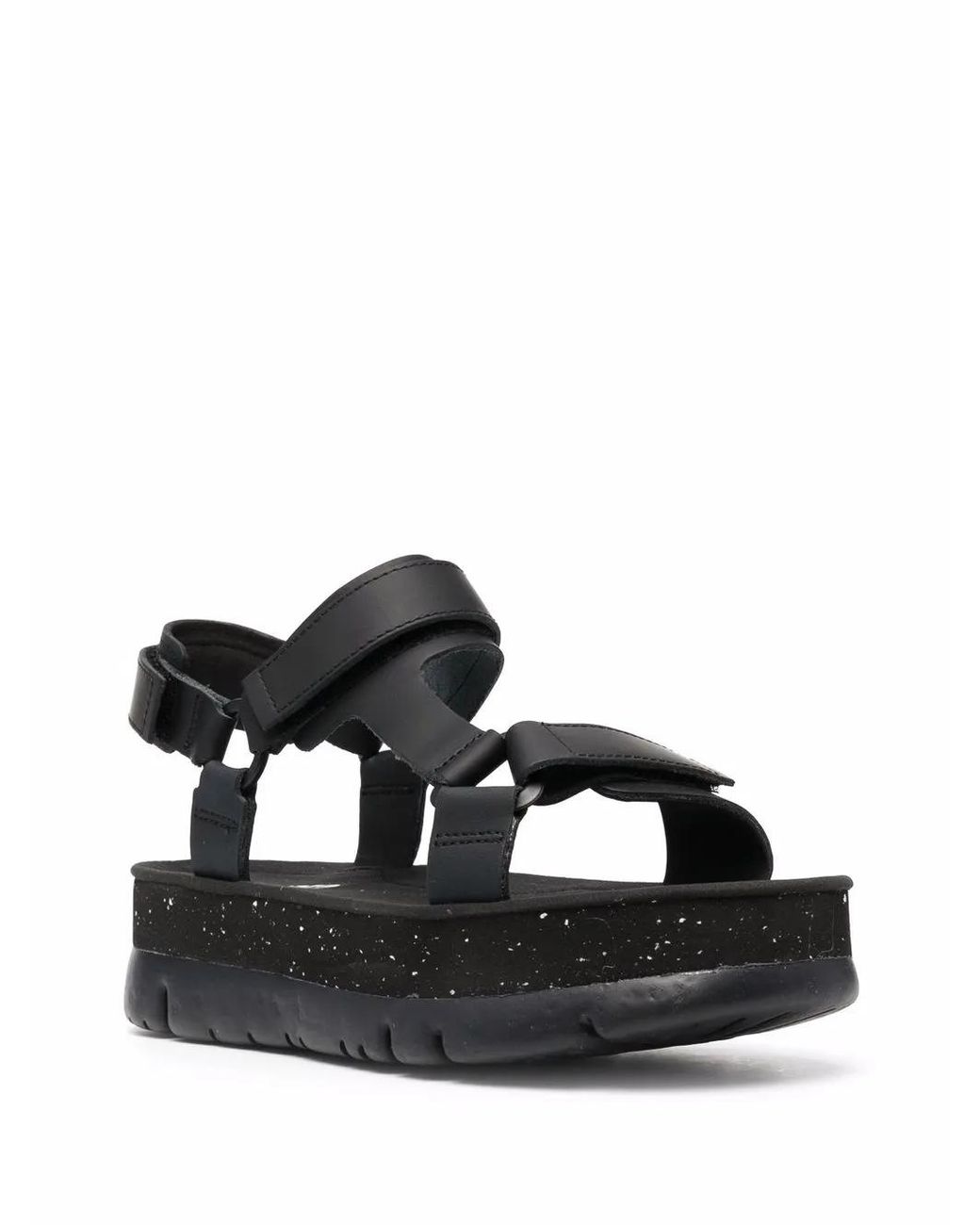 Camper Black Oruga Up Platform Sandals