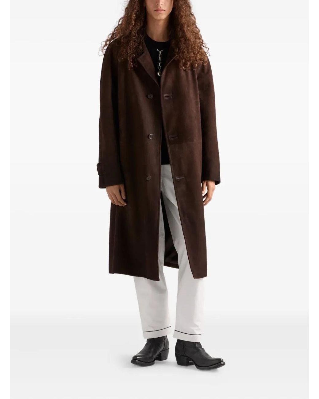 Prada Brown Suede Coat for men