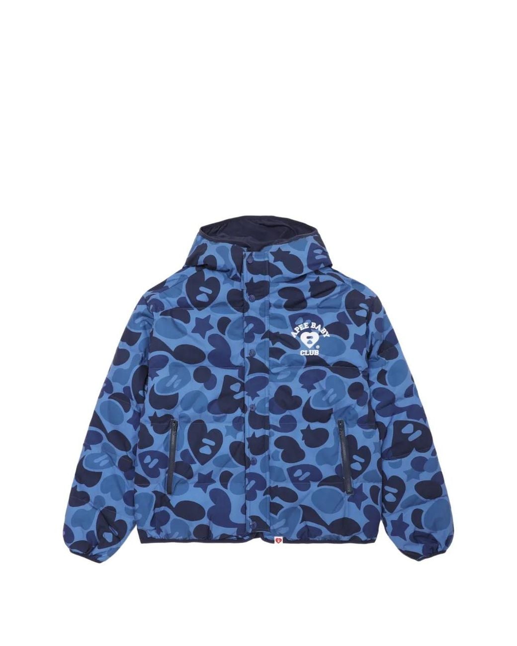 AAPE BY A BATHING AP Blue Camouflage-Print Padded Jacket