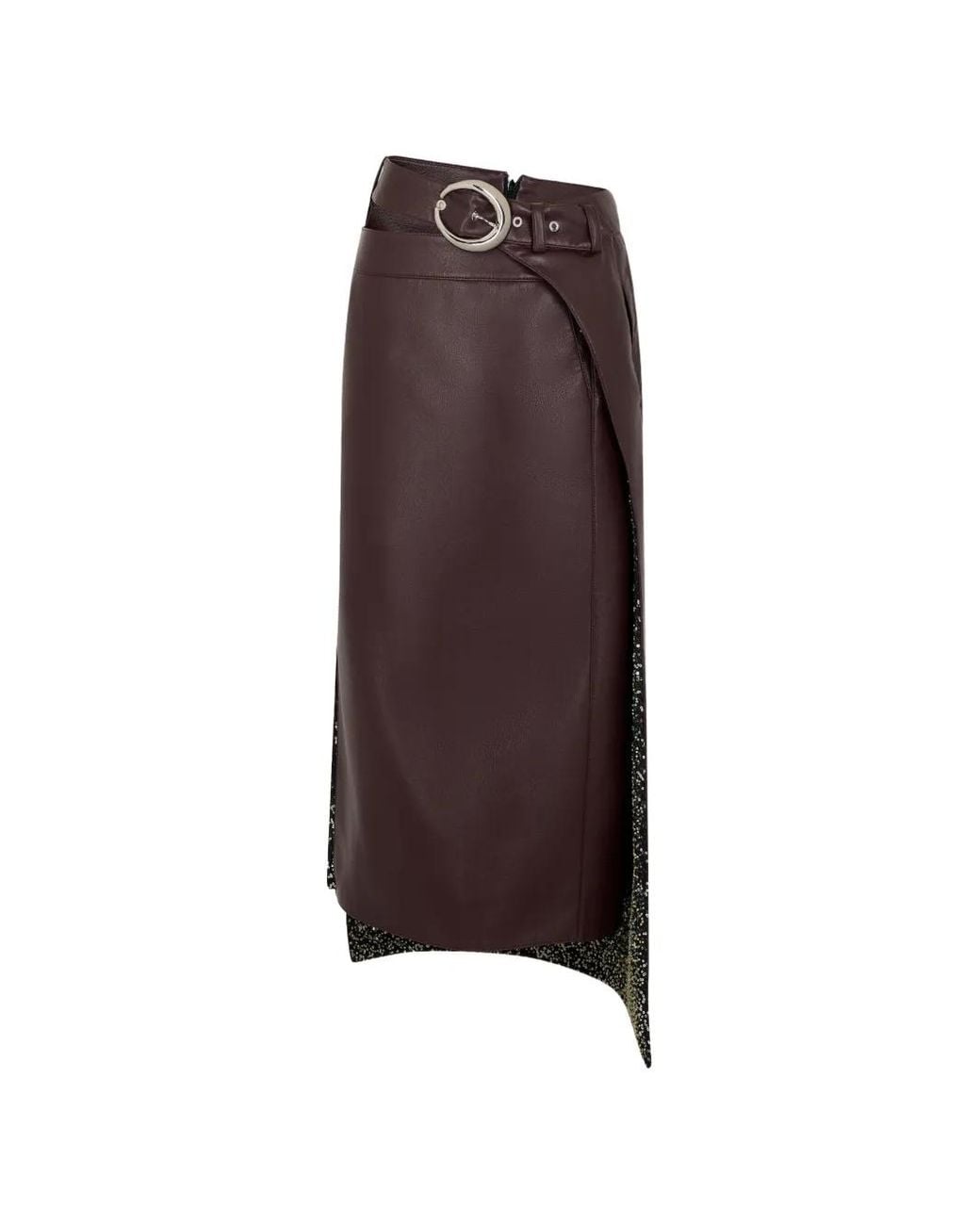 Rabanne Brown Double Layer Midi Skirt